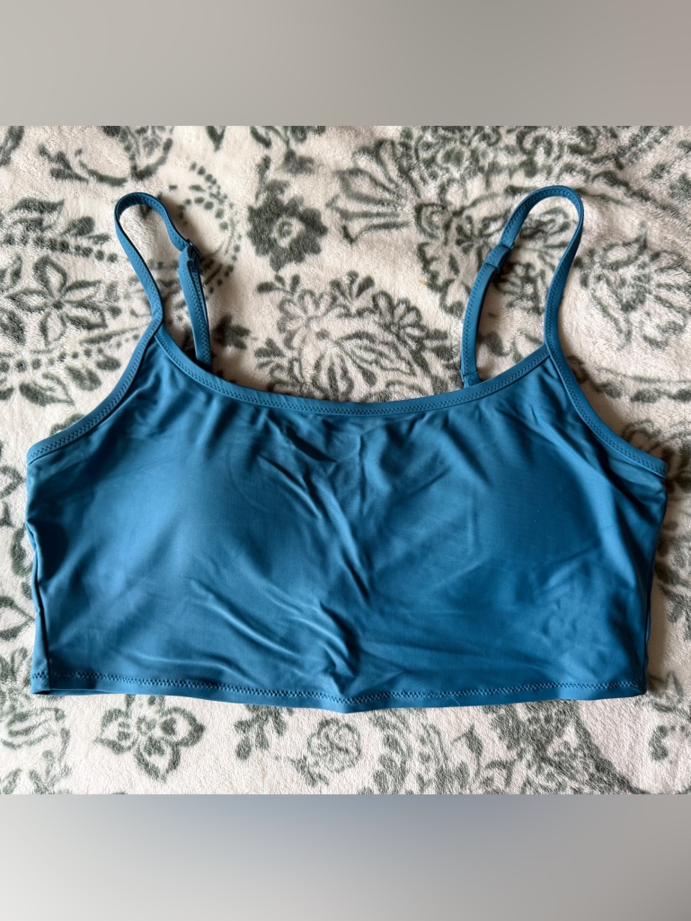 aerie Teal Scoop Neck Long Line Bikini Top